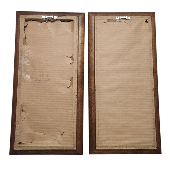 Vintage Maio Framed Big Eye Girls Ballerinas Framed Wall Hanging Art Set of Two - Picture 3 of 8